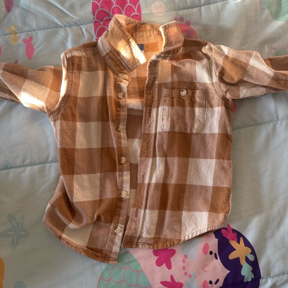 Kids Brown Checkered Shirt